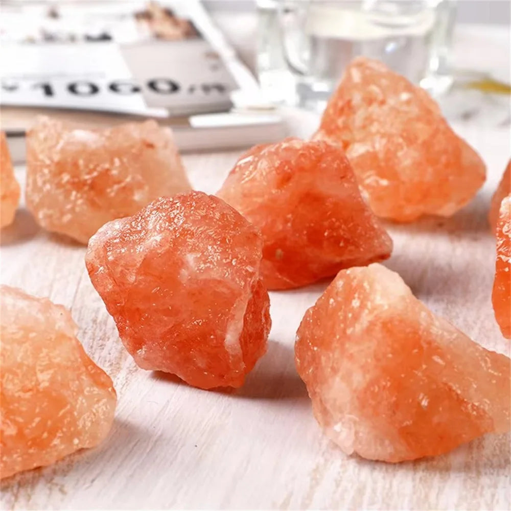 Pierres de Guérison en Cristal de Sel de l'Himalaya en Gros – Bloc de Sel Rouge pour Chakra, Méditation et Lampes