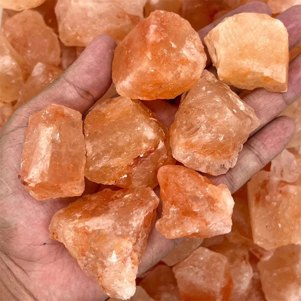 Pierres de Guérison en Cristal de Sel de l'Himalaya en Gros – Bloc de Sel Rouge pour Chakra, Méditation et Lampes