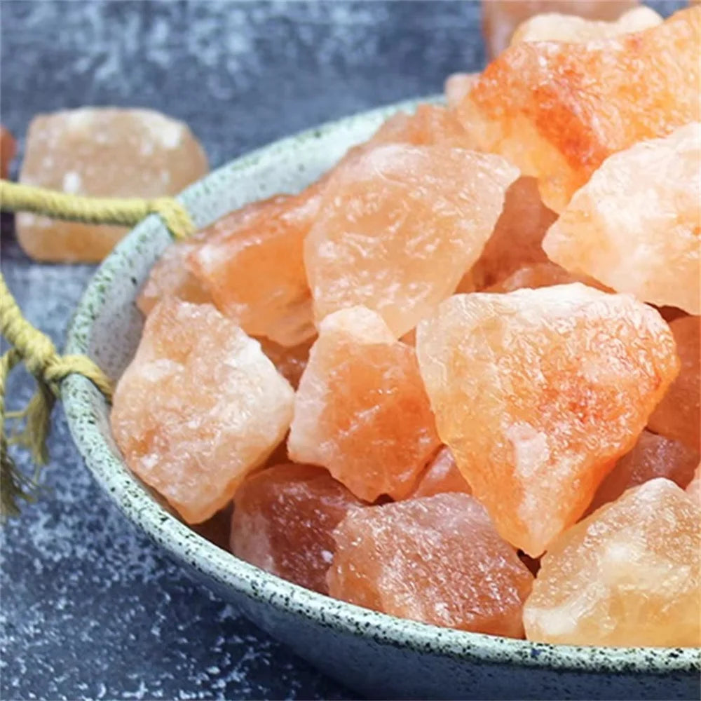 Pierres de Guérison en Cristal de Sel de l'Himalaya en Gros – Bloc de Sel Rouge pour Chakra, Méditation et Lampes