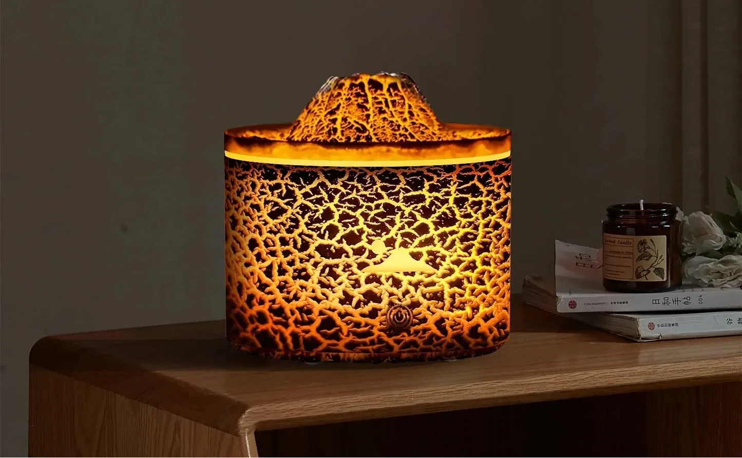 Diffuseur d’Arômes Volcanique 230 ml à Brancher – Brume Fraîche, Huiles Essentielles, Minuterie 3 Vitesses pour Maison, Voiture ou Bureau