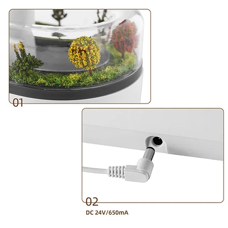 Humidificateur d’Air Paysage Goutte de Pluie – Diffuseur d’Arômes LED 7 Couleurs pour Bureau, Huiles Essentielles & Brume Relaxante