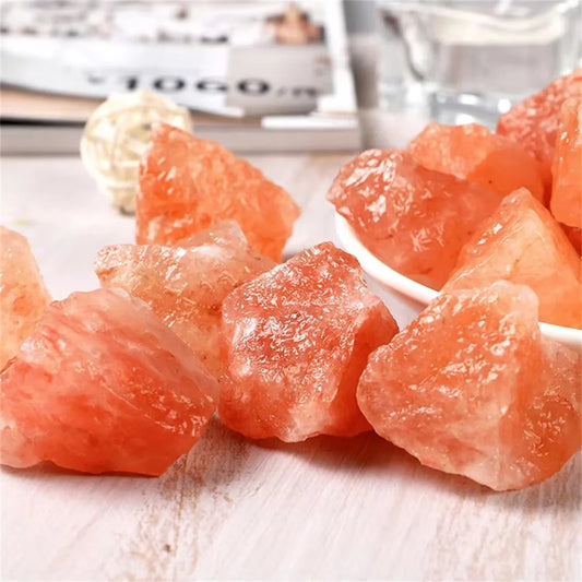 Pierres de Guérison en Cristal de Sel de l'Himalaya en Gros – Bloc de Sel Rouge pour Chakra, Méditation et Lampes
